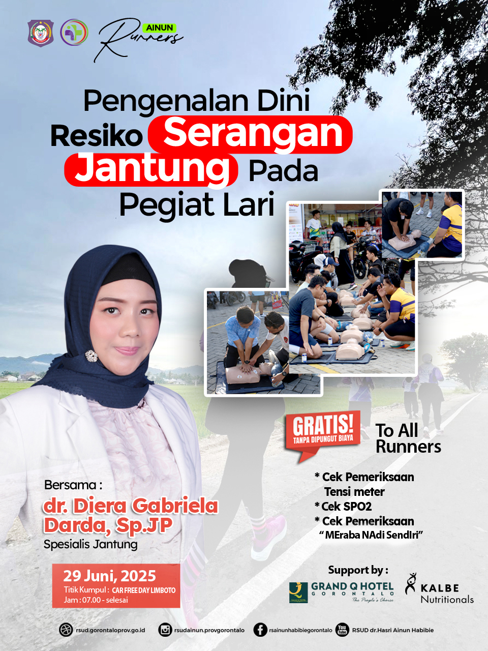 Yuk, Cek Kesehatan Jantungmu di Car Free Day Limboto Bersama RS Ainun Habibie!